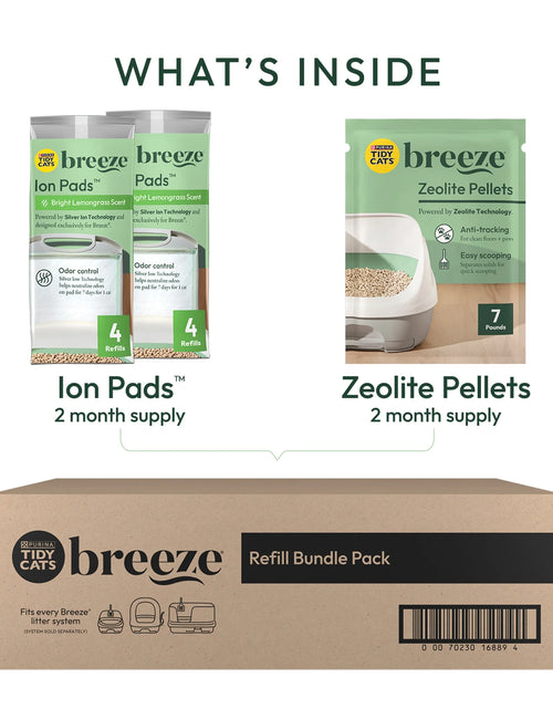 Load image into Gallery viewer, Purina  Breeze Cat Litter System Refill Pack with Ion Cat Litter Pads and Zeolite Pellet Cat Litter
