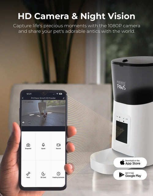 Load image into Gallery viewer, Smart HD Feeder, Automatic Pet Food Dispenser, 6L, 1080P Camera, 2-Way Audio, Backup Power, 15 Meals/Day, White, for Cat &amp; Dog
