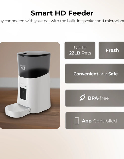 Load image into Gallery viewer, Smart HD Feeder, Automatic Pet Food Dispenser, 6L, 1080P Camera, 2-Way Audio, Backup Power, 15 Meals/Day, White, for Cat &amp; Dog
